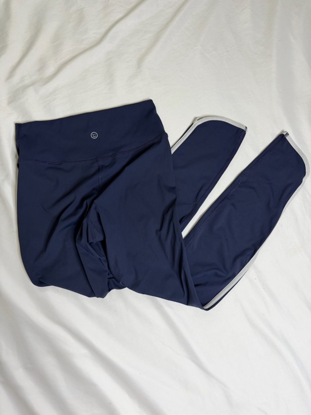 Gilly Hicks Navy Blue Leggings with white Side Trim